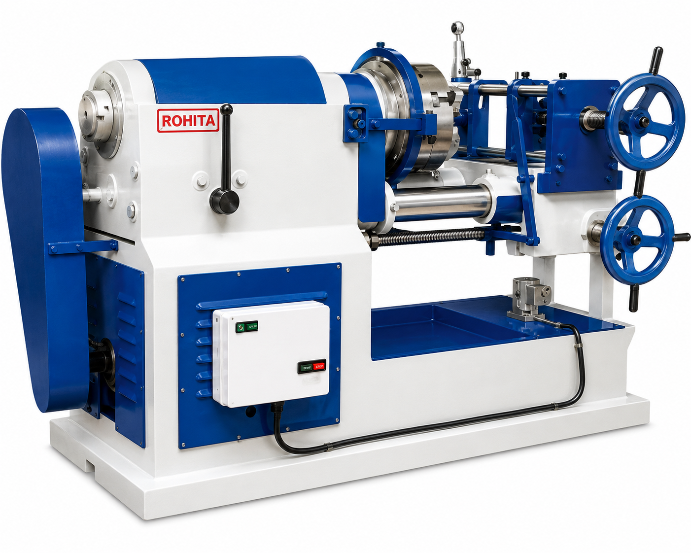 Pipe Threading Machine with Manual Clamping and Lead Screw Arrangement